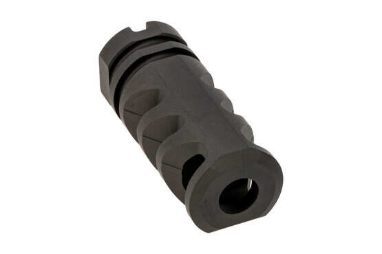 Precision Armament M4-72 Severe Duty muzzle brake is 14x1mm LH threaded for 7.62 with black finish.